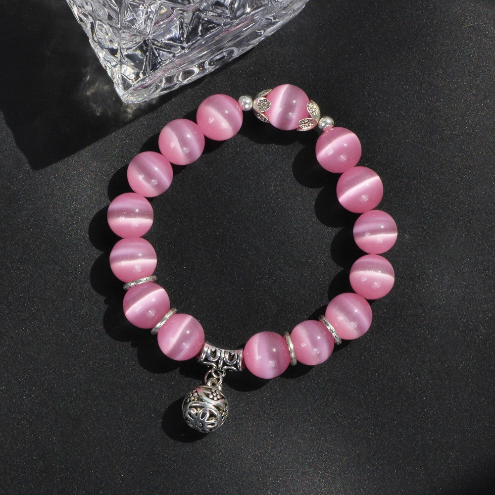 Brazalete de cuentas redondas de opal de opal de color múltiple de círculo único al por mayor