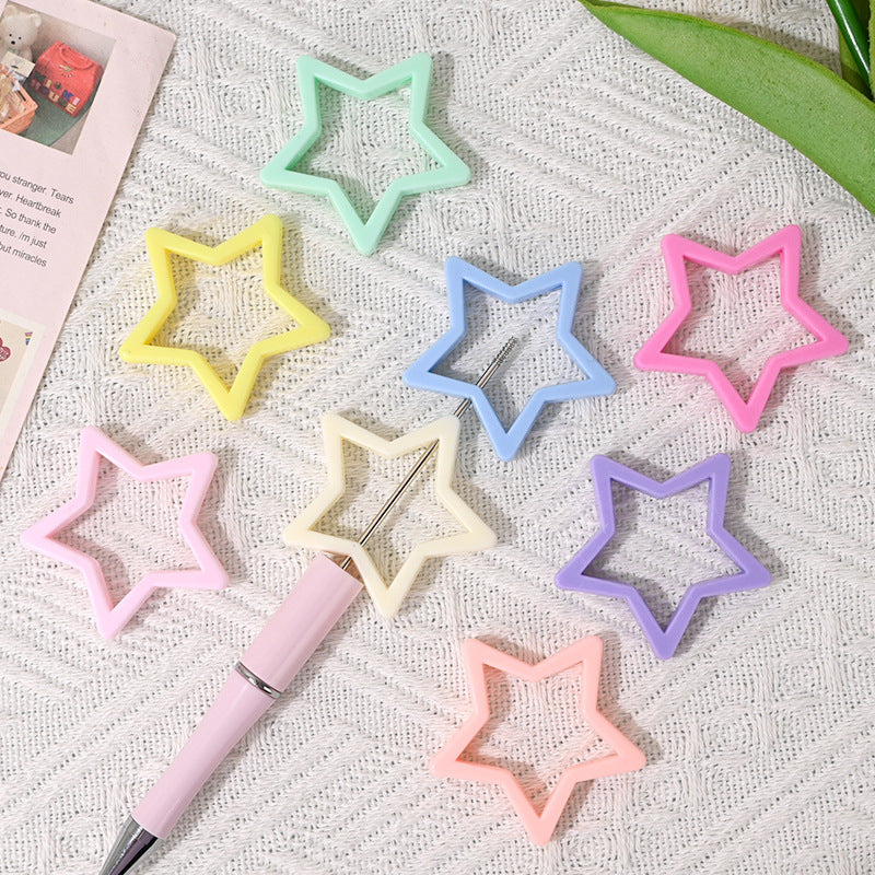 Wholesale  5pcs/pack  Large macaron-colored five-pointed star beads   Acrylic Beads