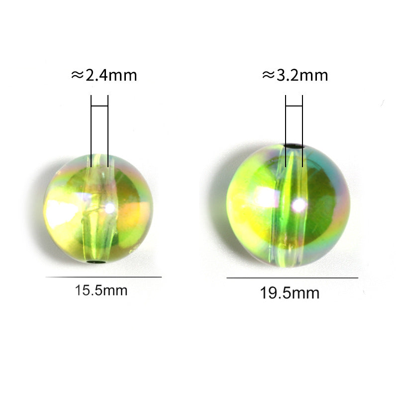 Wholesale 100pcs High Transparent Colorful Round Beads UV Electroplated Acrylic Beads