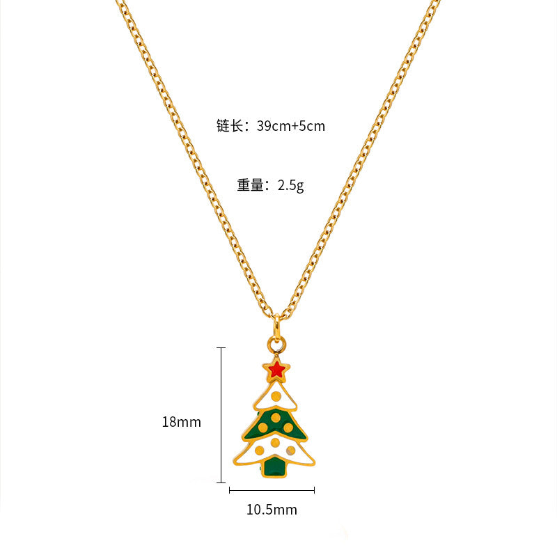 Wholesale Christmas Elk Snowman Bell Necklace