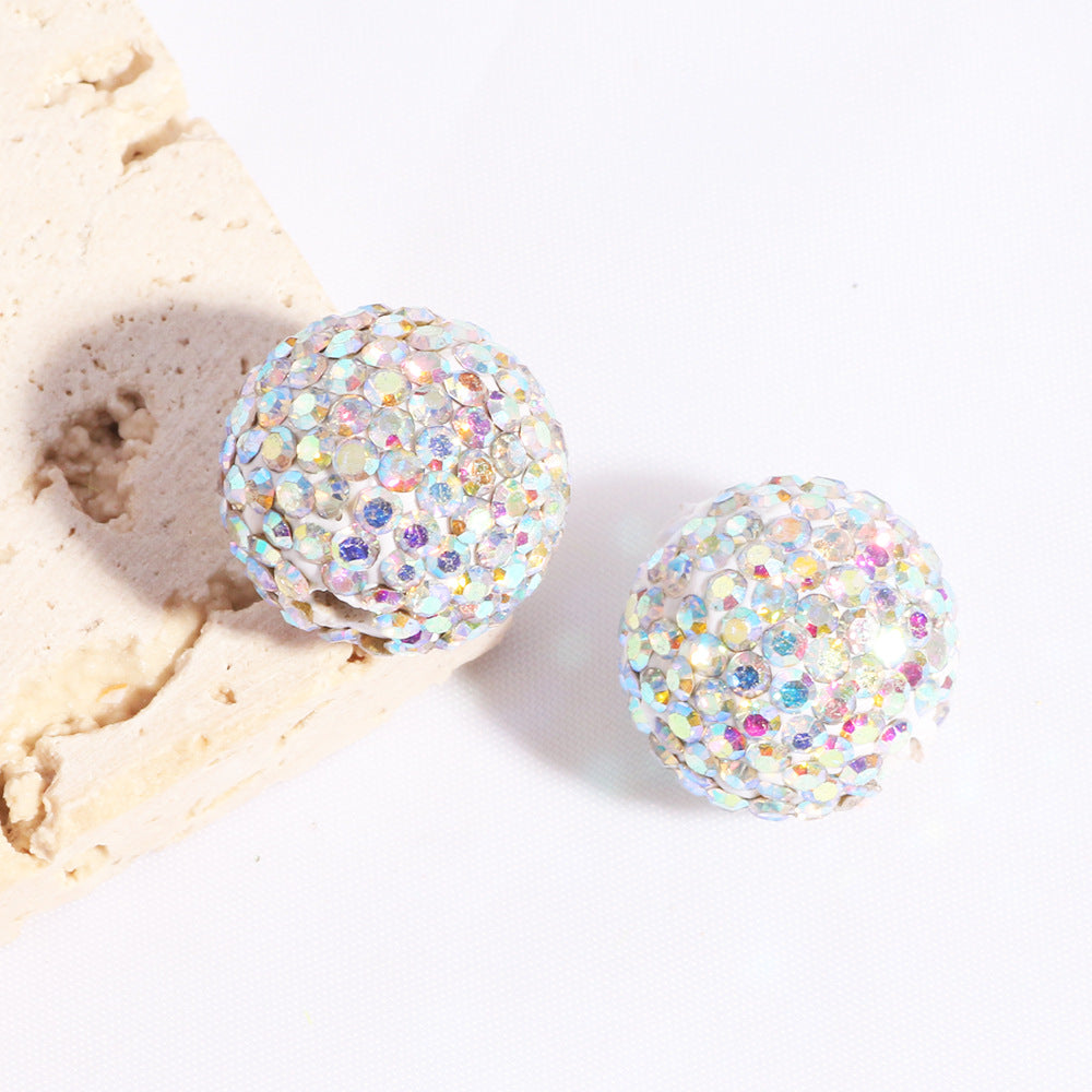 Wholesale 20pcs Sparkling soft clay colored full diamond beads