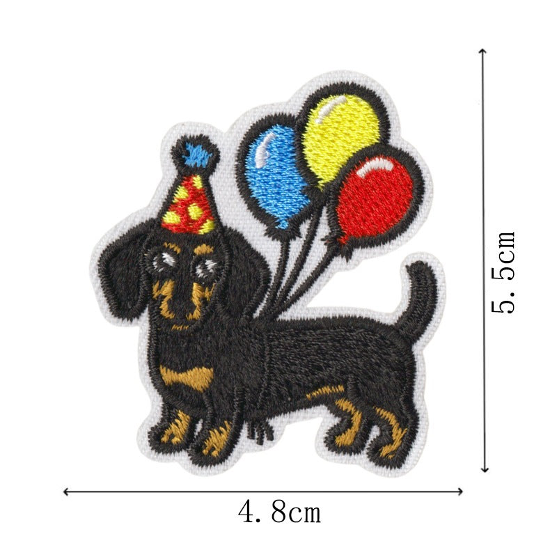 Wholesale Cute Puppy Embroidered Iron On Patches 9 Piece Set For Denim ets School Uniforms DIY Decorative Accent