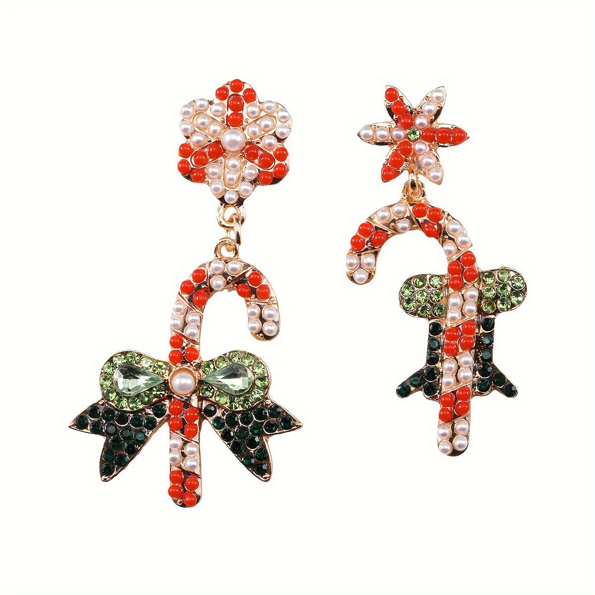 Wholesale Cute cartoon beaded  Christmas tree earrings