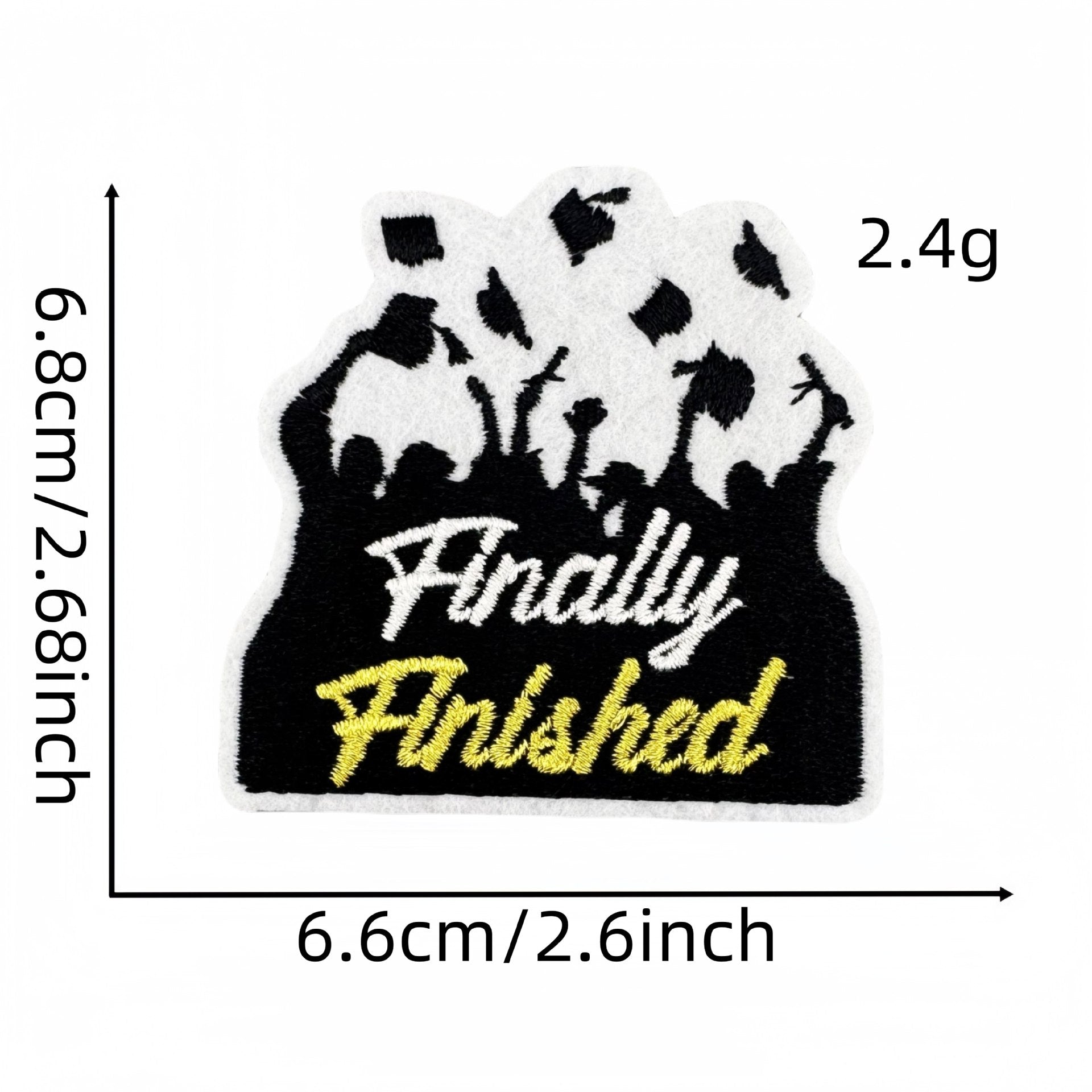 Wholesale Black gold graduation season embroidery patch clothing accessories ironing hot melt glue