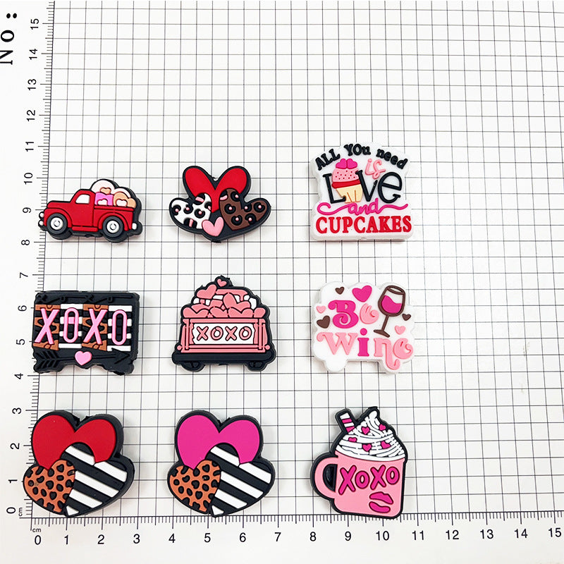 Wholesale Random 100pcs Pink Valentine' s Day Beads DIY Focus Beads