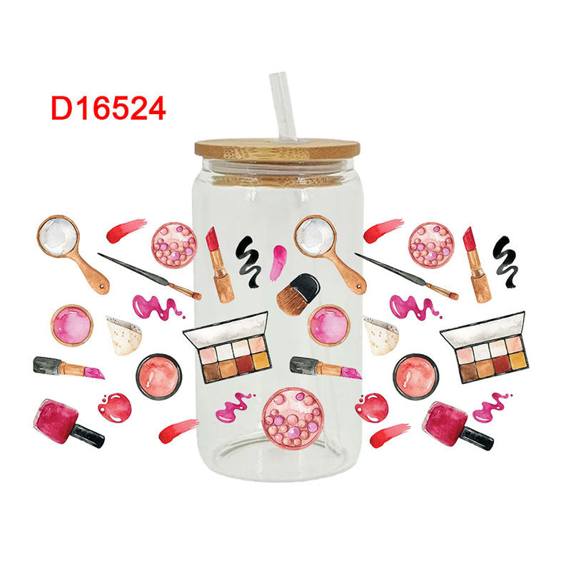 Wholesale Colorful Makeup 16oz Cup UV DTF Wraps