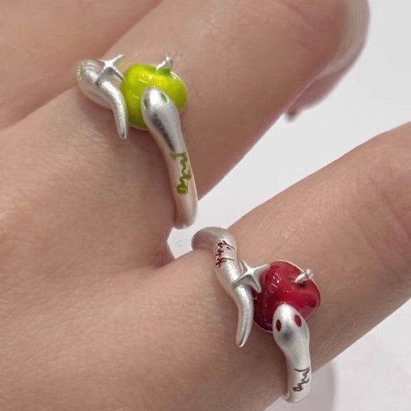 Wholesale Apple and Snake Sweet Cool Cute Adjustable Rings