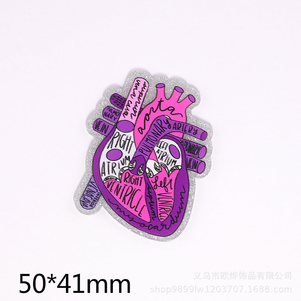 Wholesale 10 new pink cartoon jewelry acrylic DIY patches