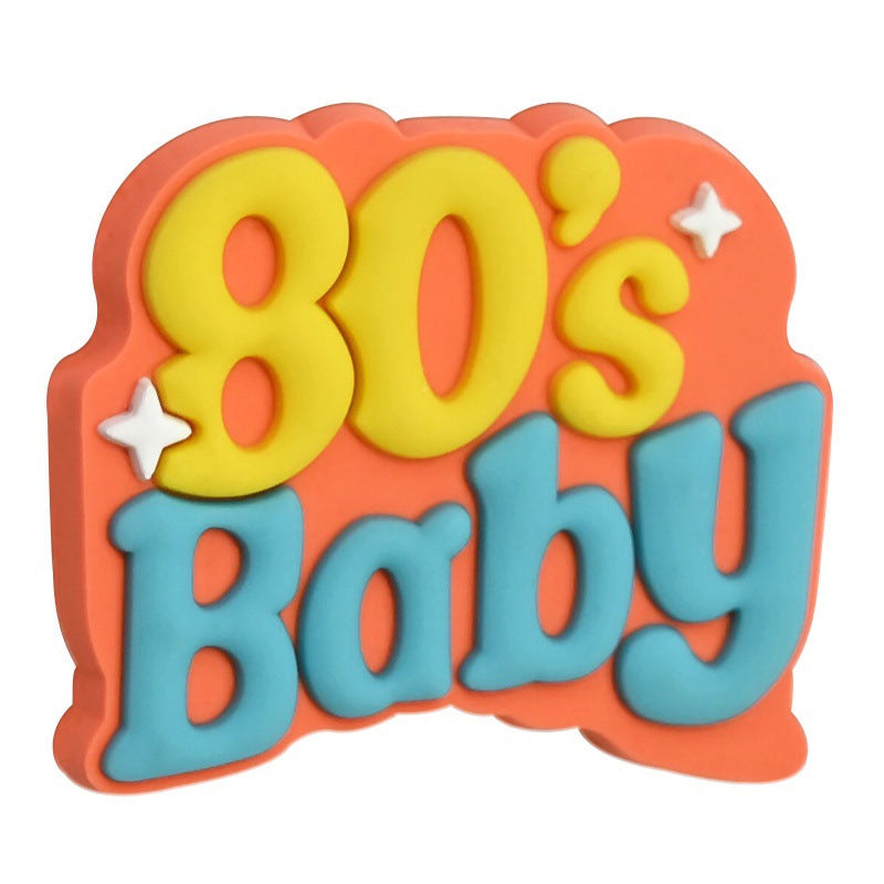 Wholesale Random 100pcs Colored phrase English through-hole Focal Beads