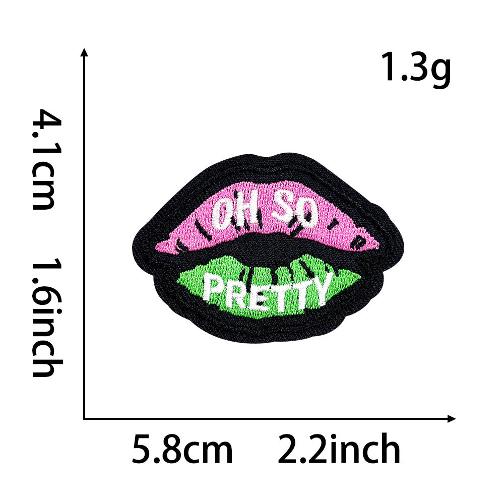 Wholesale Green and Pink Bowknot Love Embroidered DIY Patches