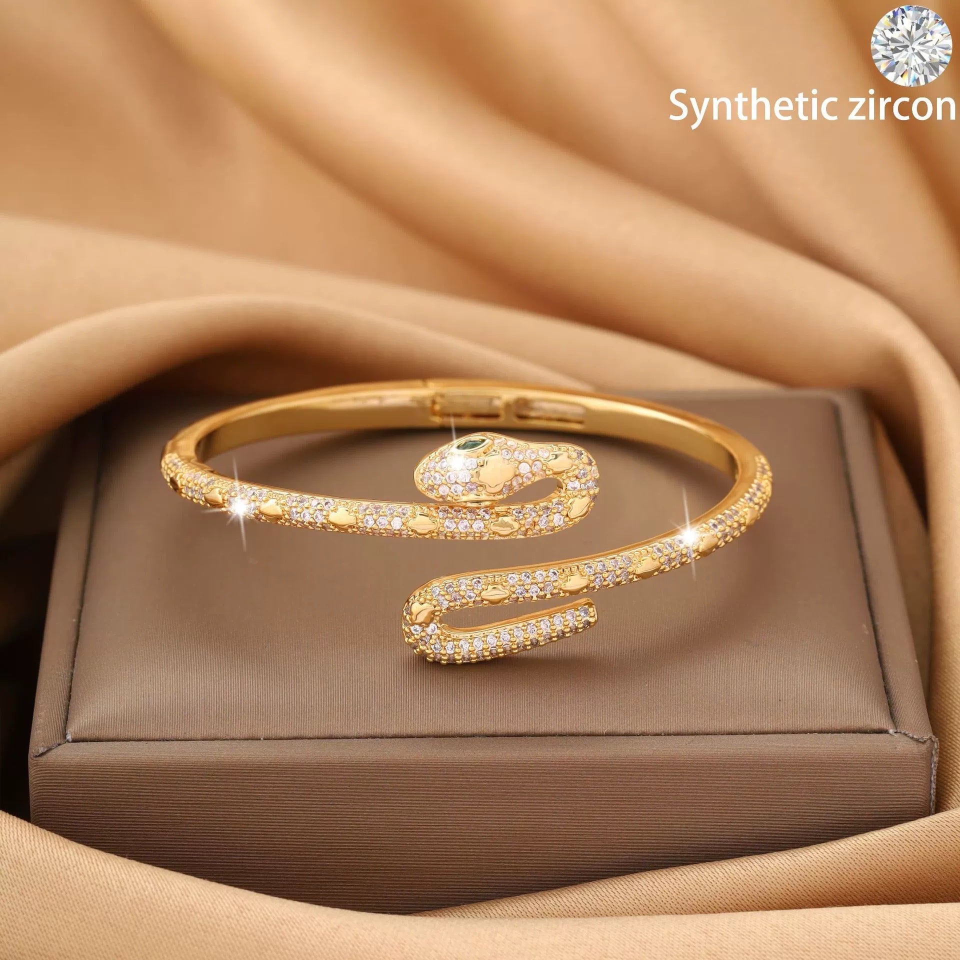 Wholesale Nail copper micro inlaid zircon open bracelet