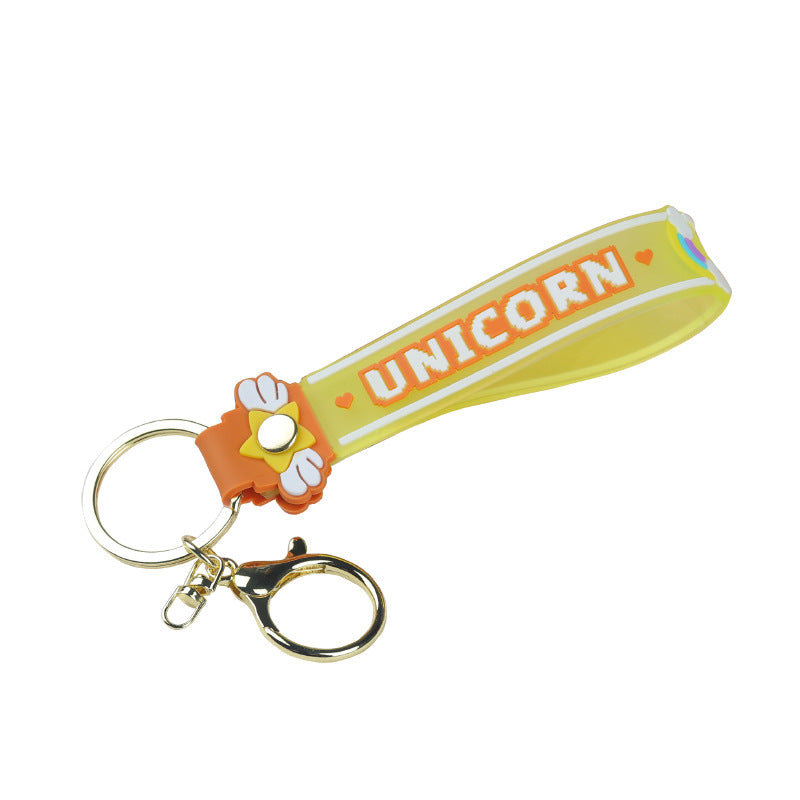 Wholesale PVC Translucent Candy Color Soft Rubber Rope Keychain