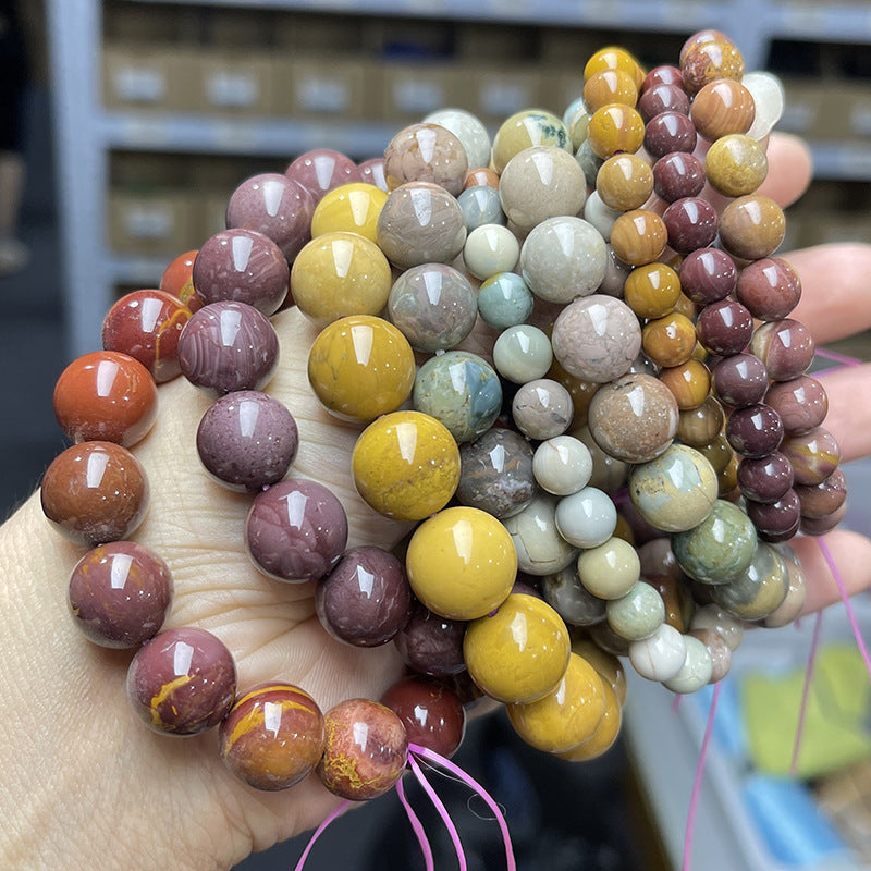 Wholesale Natural Oil Painting Alashan Stone Bracelet