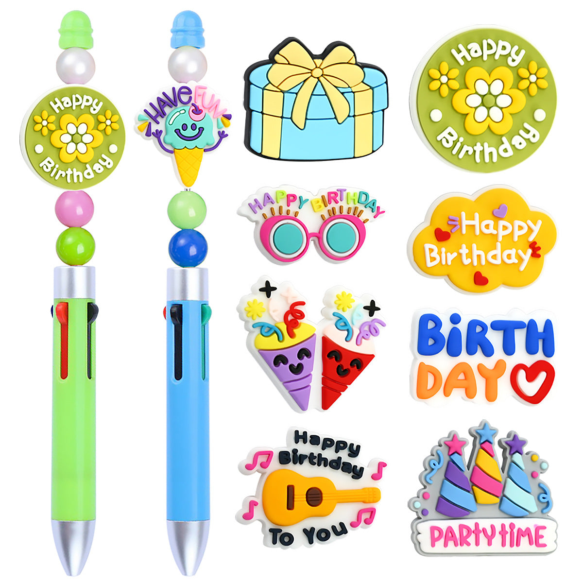 Wholesale  Random 100pcs/pack  Phrases series pen accessories decorations cartoon beads