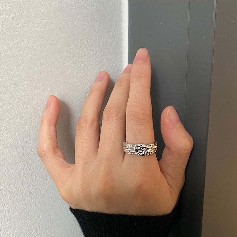 Wholesale Brass Plated Genuine Gold Pleated Open Ring