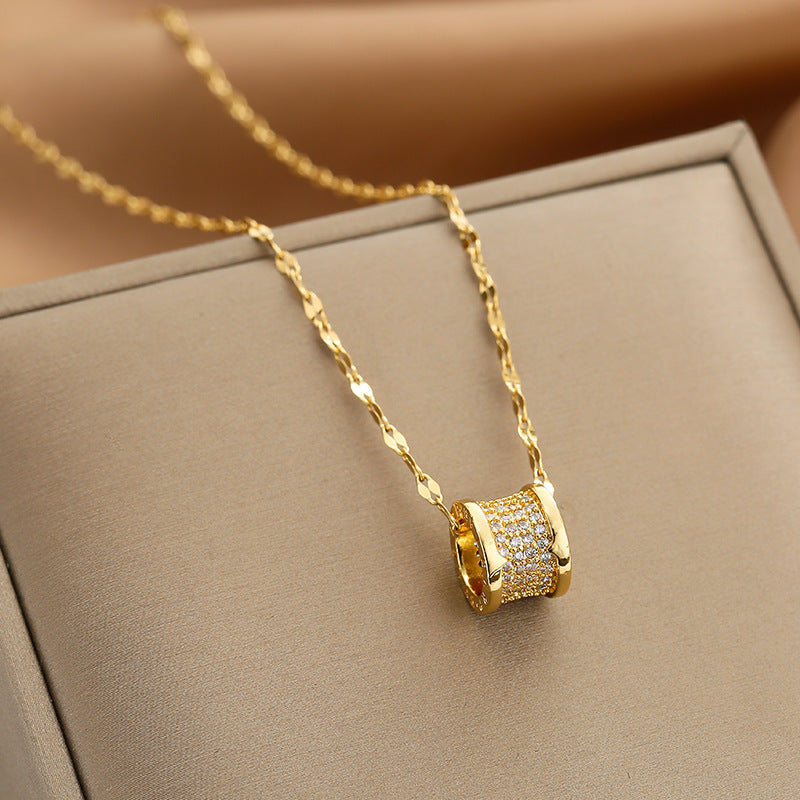 Wholesale Diamond Stud Titanium Steel Necklaces