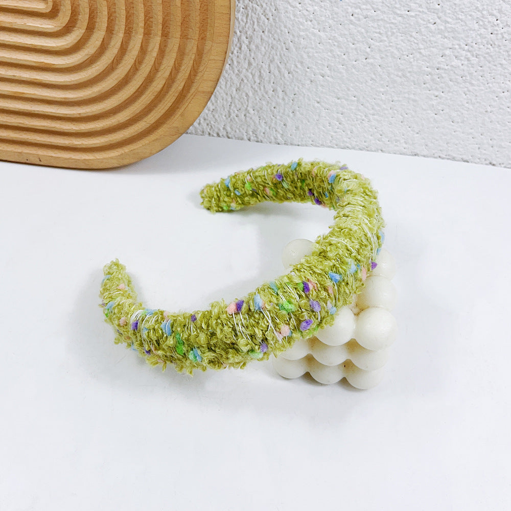 Wholesale Autumn and Winter Colored Wool Wrapped Plush Hair Bands