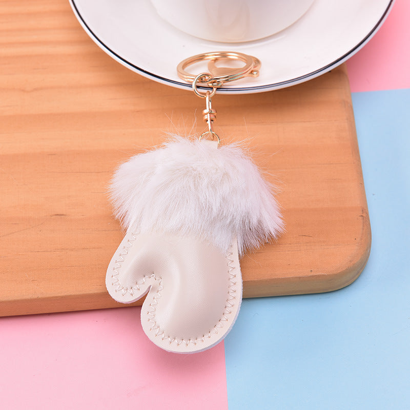 Wholesale Cute Small Handbags, Fur Ball Leather Keychain