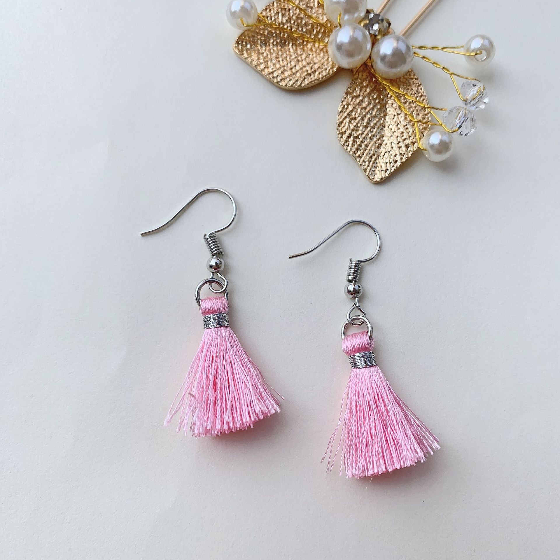 Wholesale Short Gold Thread Tassel Bohemian Earrings