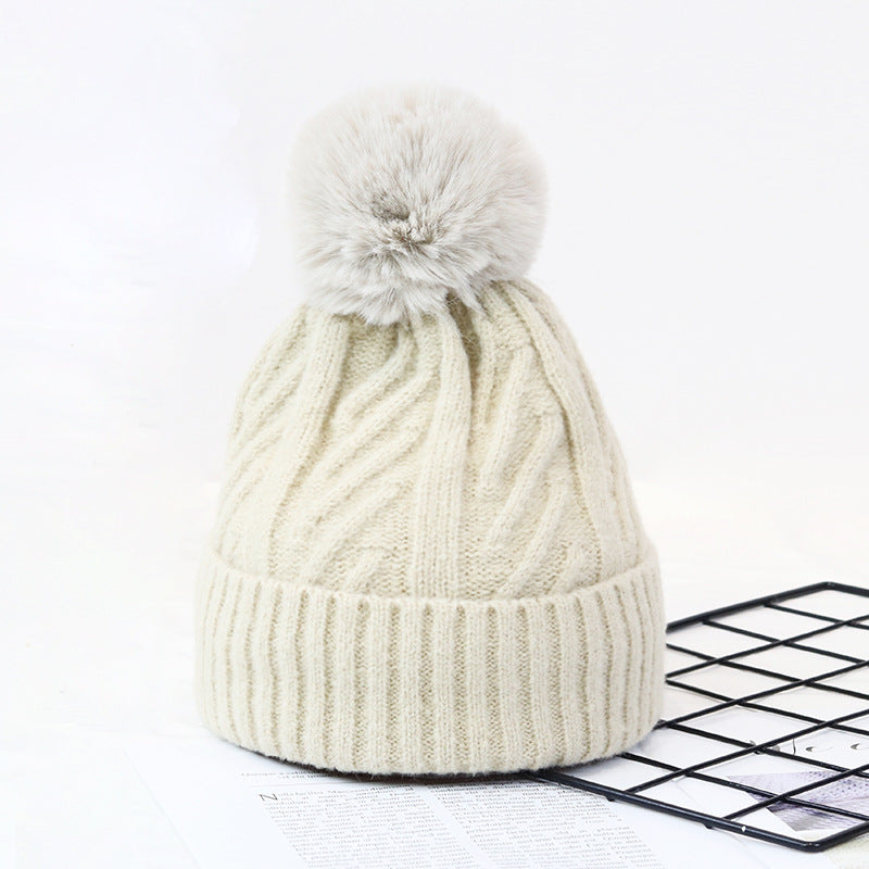 Wholesale Autumn and Winter Knitted Woolen Hat Thickened and Velvet Warm Hat