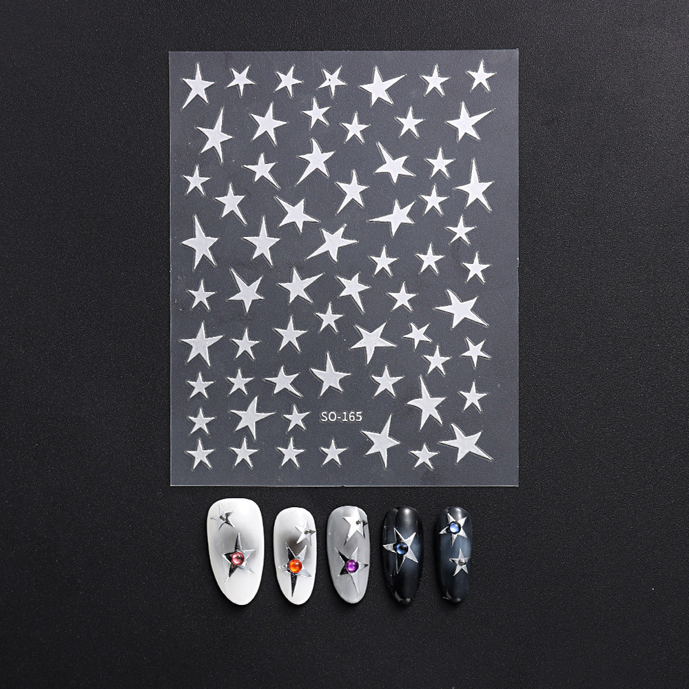 Wholesale 3pcs Nail Art Stickers Laser Purple Glitter Silver Starry Nail Art Stickers