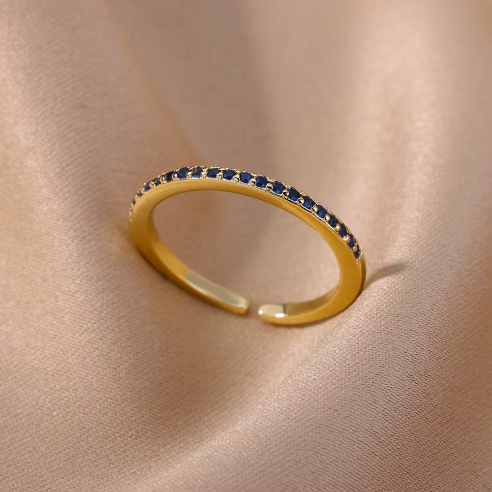 Wholesale 18K gold platedzircon ring ins female fashion design feeling   ring