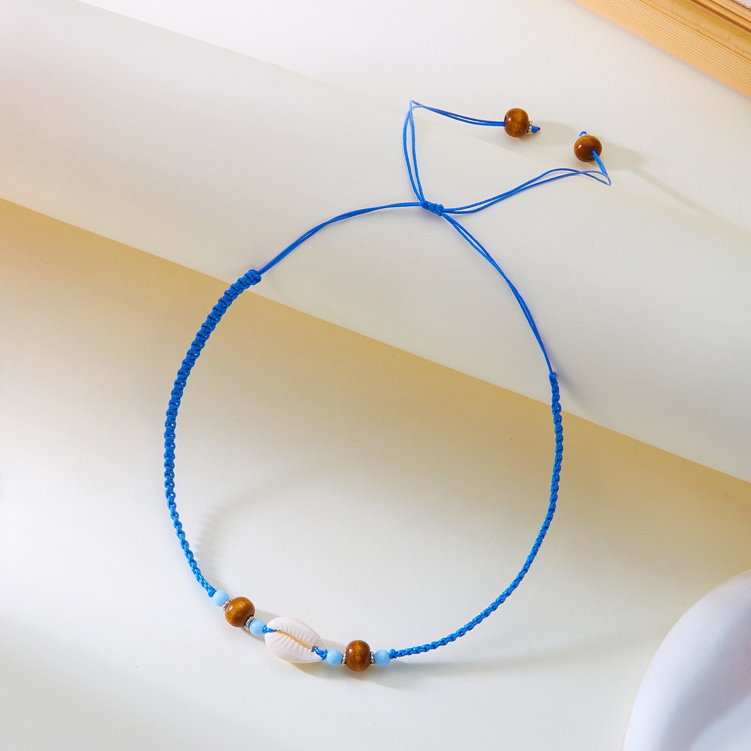 Wholesale Beachy Multicolor Braided Shell Necklace