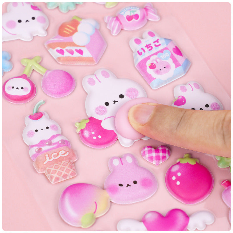 Wholesale Pinch Soft Cute Butt Cute Cartoon Bear Rabbit 3D Stickers