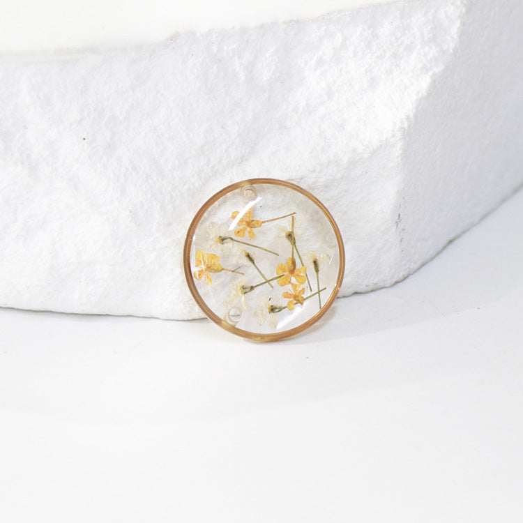 Wholesale 10pcs Round Dried Flower Gold and Silver Colorful Small Flower Stainless Steel Bracelet