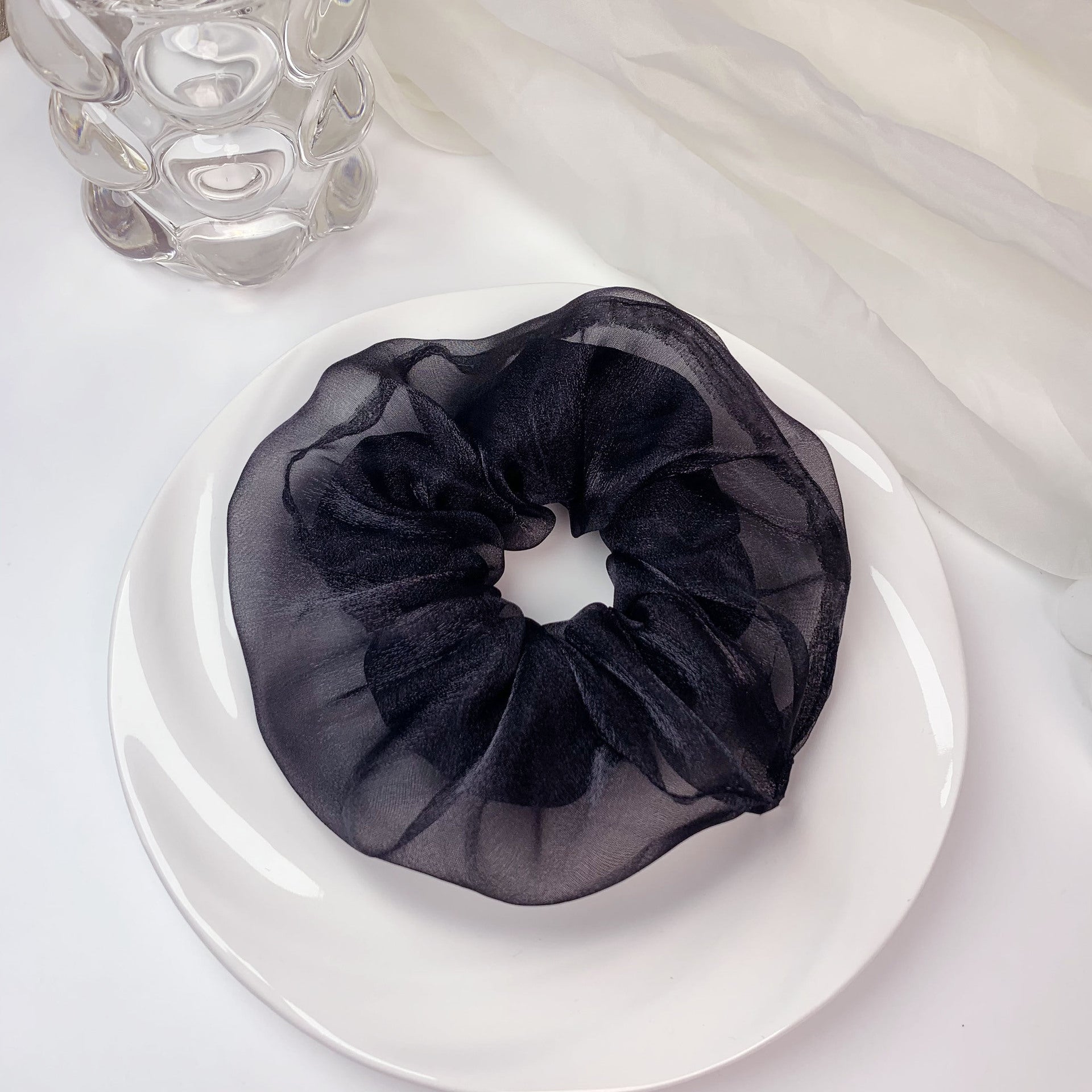 Wholesale Fabric French Double Mesh Large Intestine Hair Ties