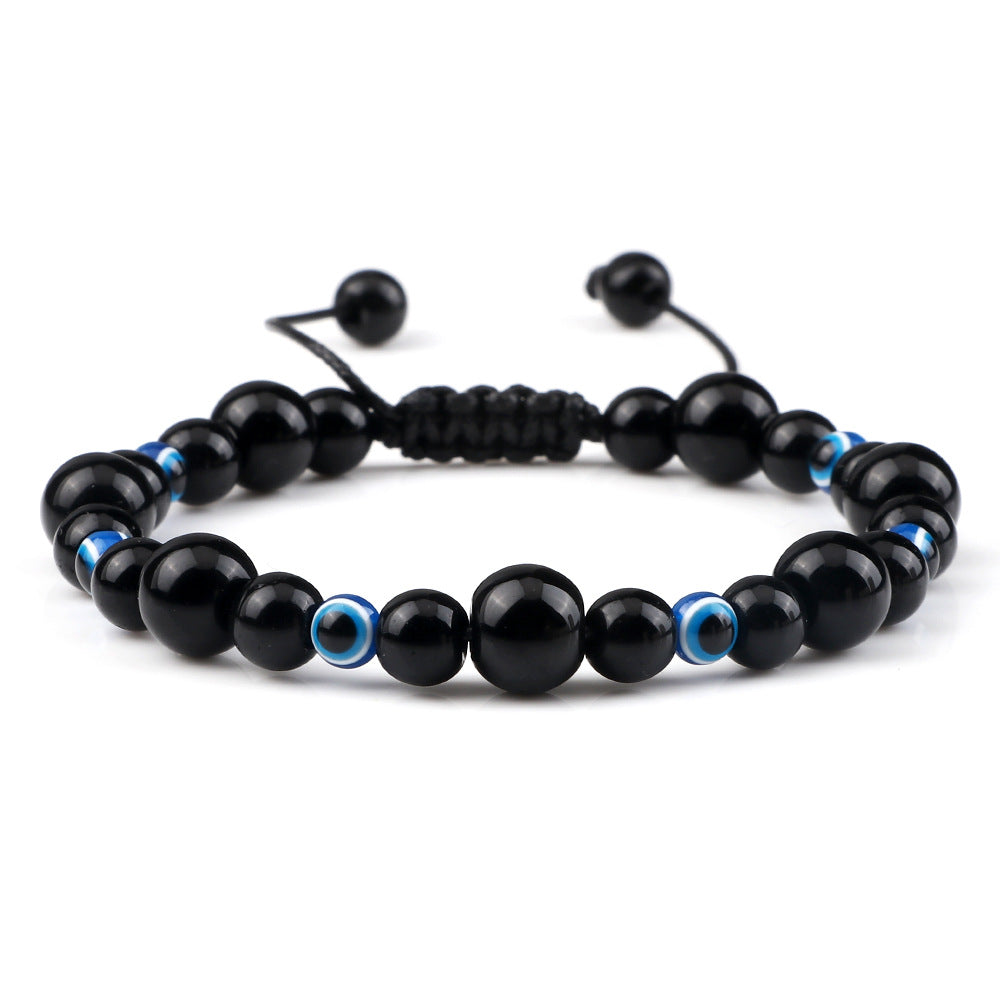 Wholesale Creative Spacer Size Beads Woven Tandem Combination Bracelet Adjustable Devil' s Eye Pendant Bracelet