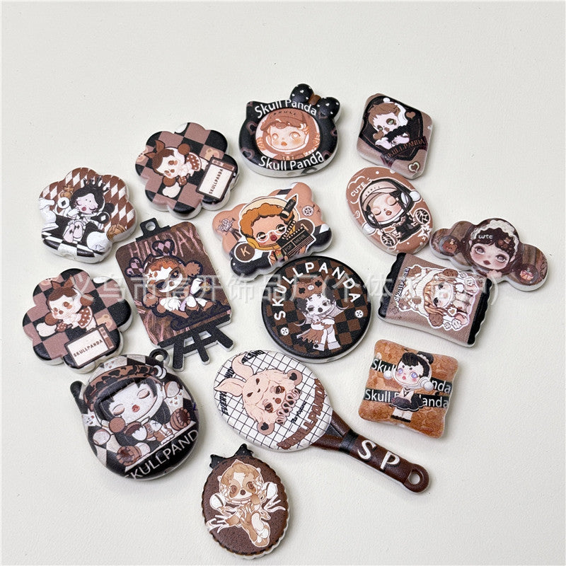 Wholesale 100pcs/pack Perforated Coffee-Colored Printed Irregularly Shaped Beaded Pens OLY Exclusive