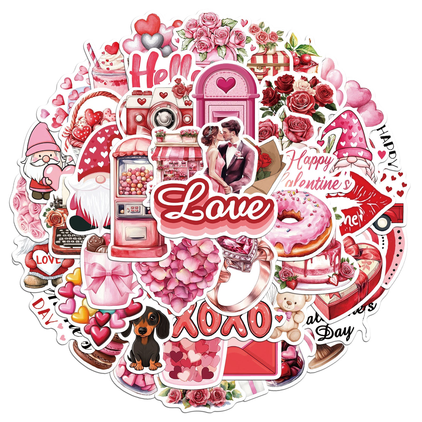 Wholesale 50pcs Sweet Valentine' s Day Sticker