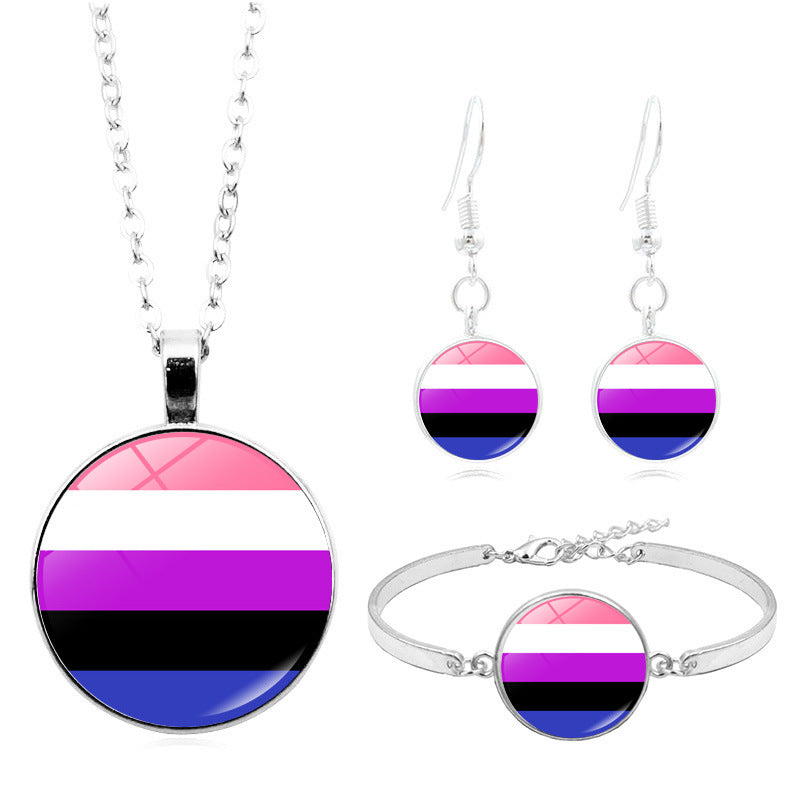 Wholesale Iridescent Time Gem Necklaces Set