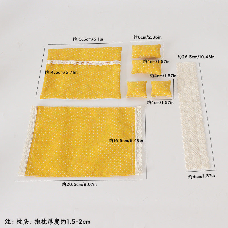 Wholesale 1: 12 Bedding Set Quilt Pillow Model Bedroom Scene Doll Accessories