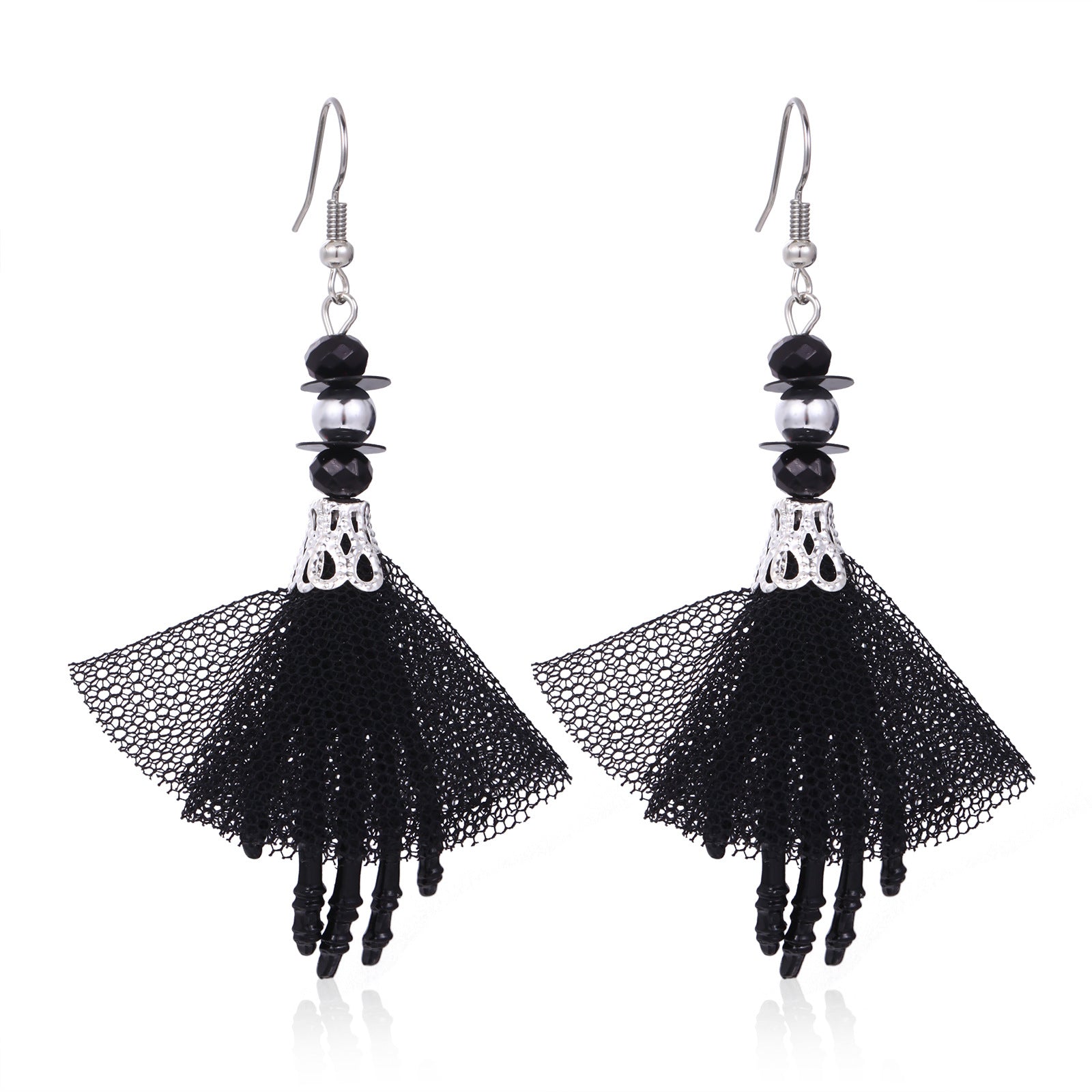 Wholesale  Skull Pumpkin Earrings Silver Tone Zinc Alloy Rhinestone Jewelry Party Wear For Women