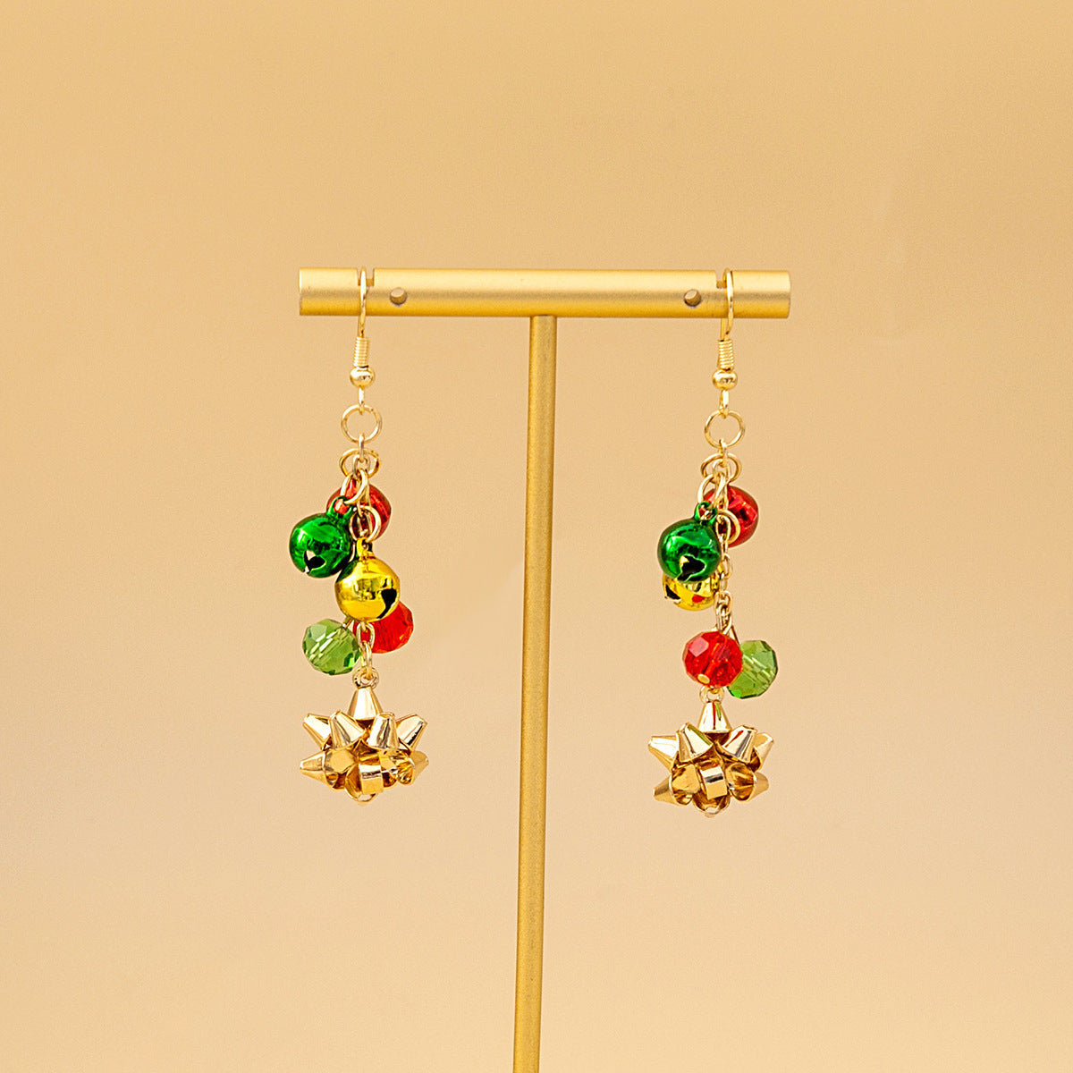 Wholesale Christmas Red Green Flower Earrings