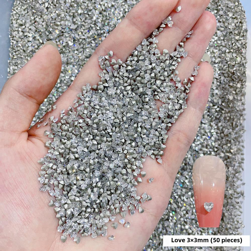 Wholesale 50/1000/10000pcs nail art mini small pointed bottom zircon shaped diamond super flash mini white micro zircon nail decoration