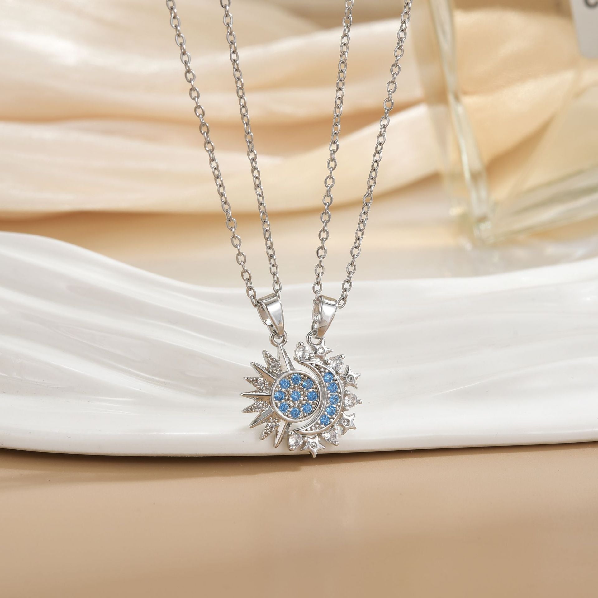 Wholesale Magnetic Sun Moon Titanium Steel Necklace
