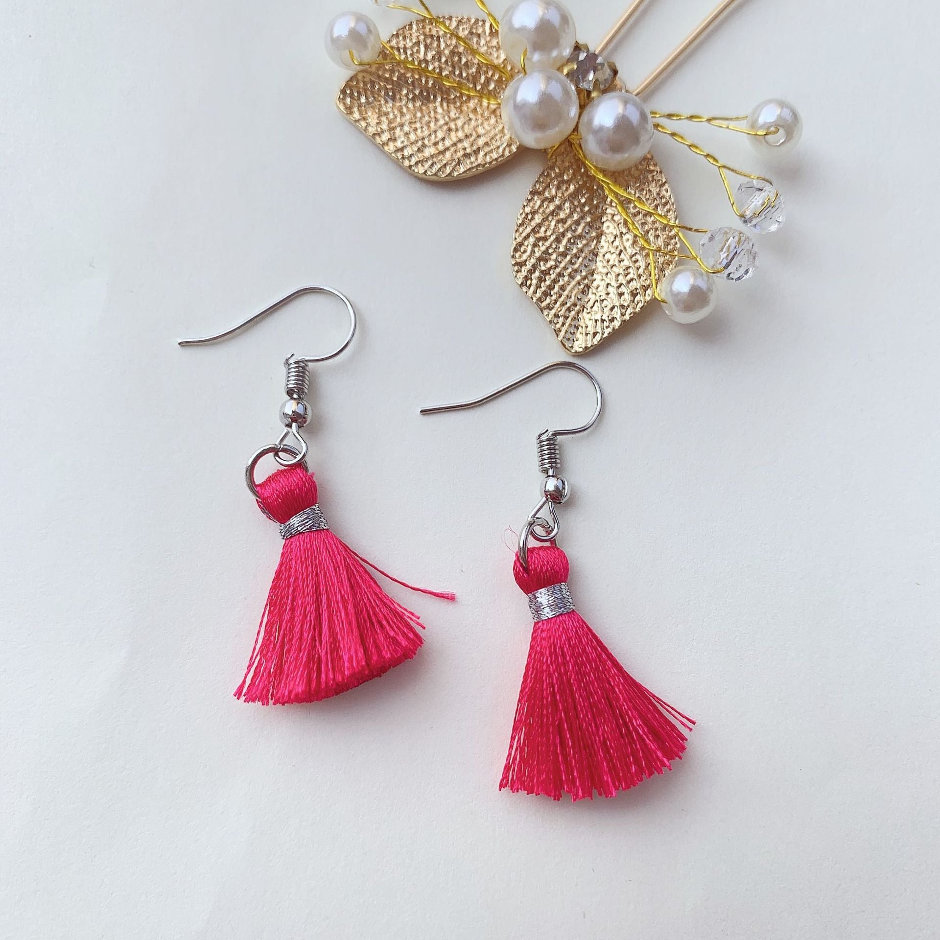 Wholesale Short Gold Thread Tassel Bohemian Earrings