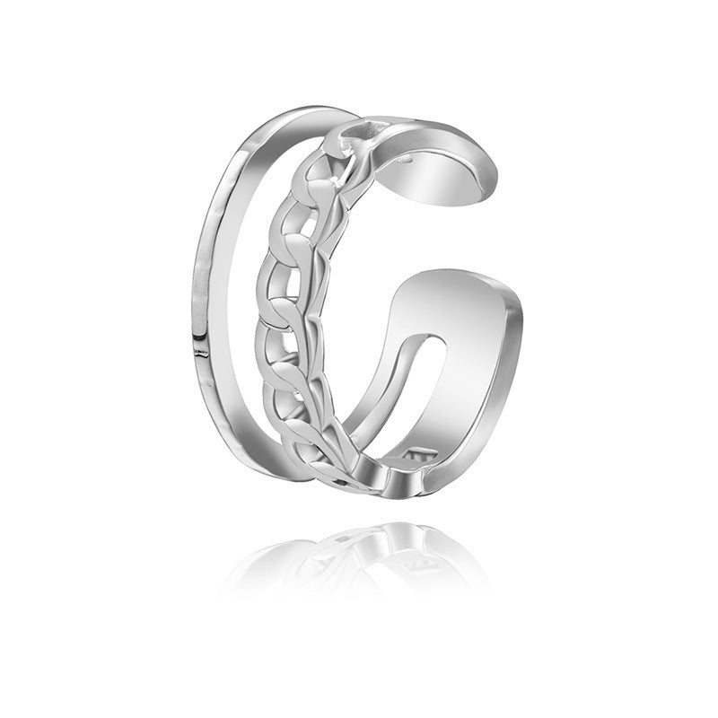 Wholesale French Style Titanium Steel Plated Non Ring