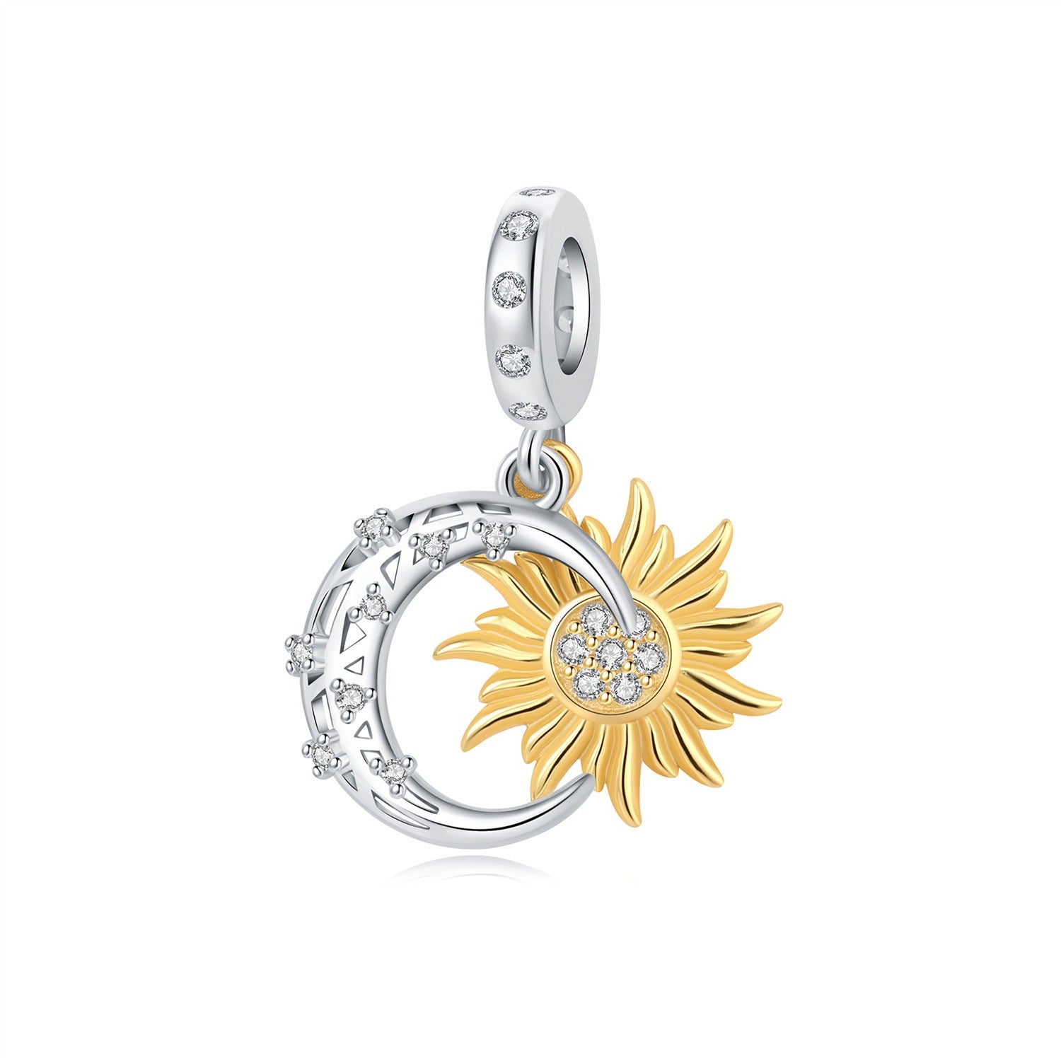 Wholesale Sun Moon Stars Diamonds Silver Plated Charms