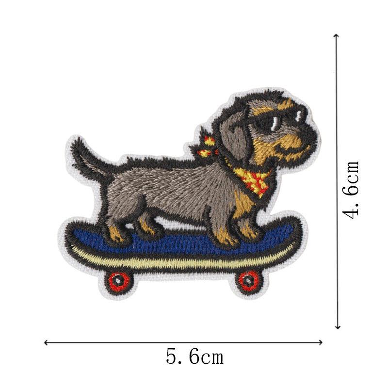 Wholesale Cute Puppy Embroidered Iron On Patches 9 Piece Set For Denim ets School Uniforms DIY Decorative Accent