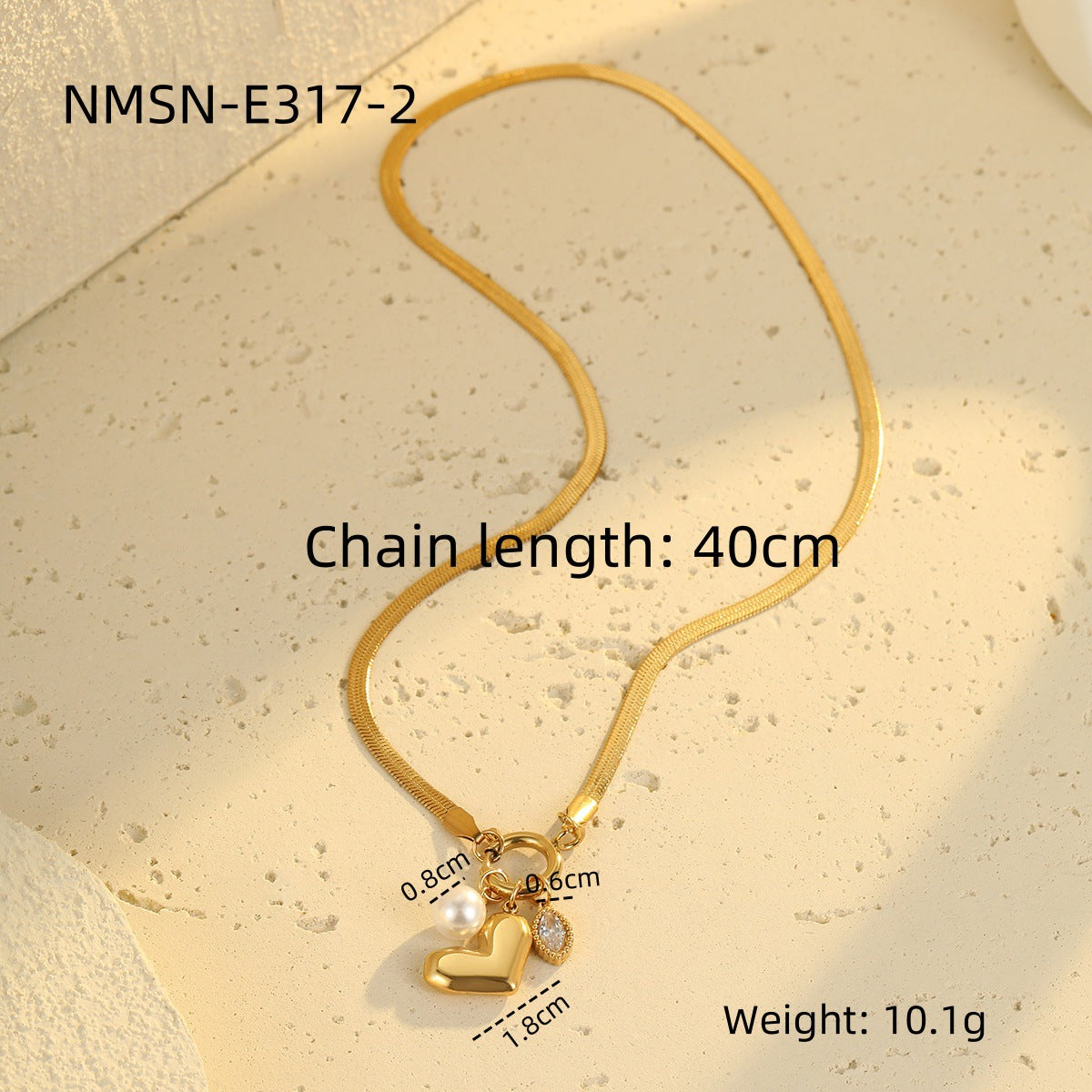 Wholesale Love Heart Pendant Necklace Niche Design Stainless Steel Necklace