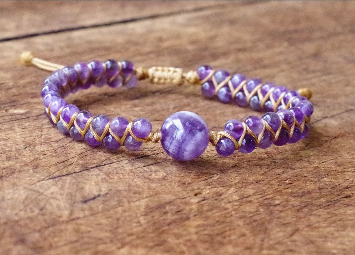 Wholesale Natural Tiger Eye Stone Woven Double Layer Bracelet