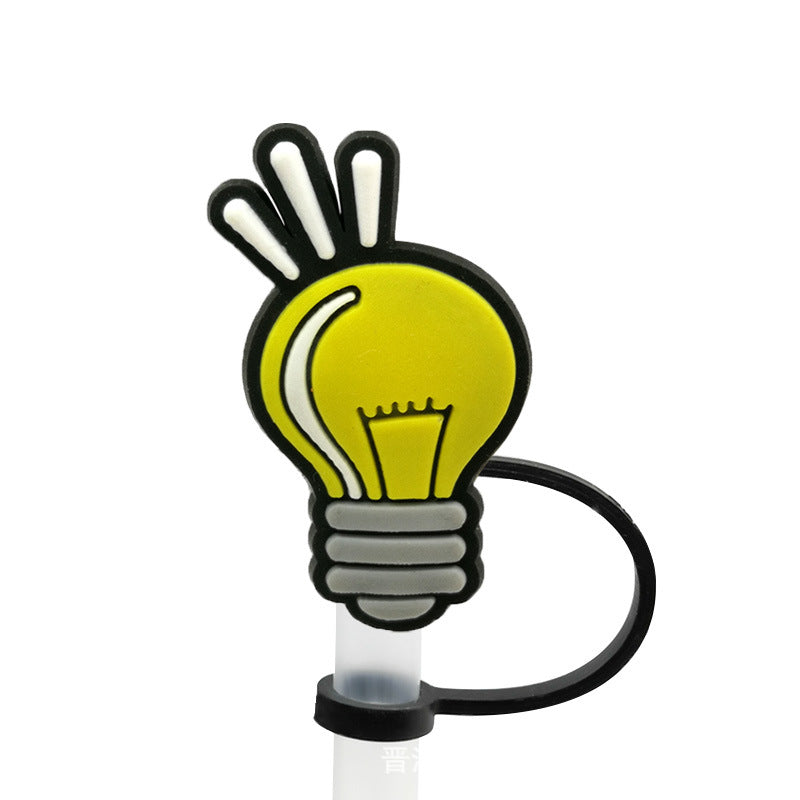 Wholesale 10PCS BOO Creative Logo Silicone Straw Tube Cap Straw Decoration