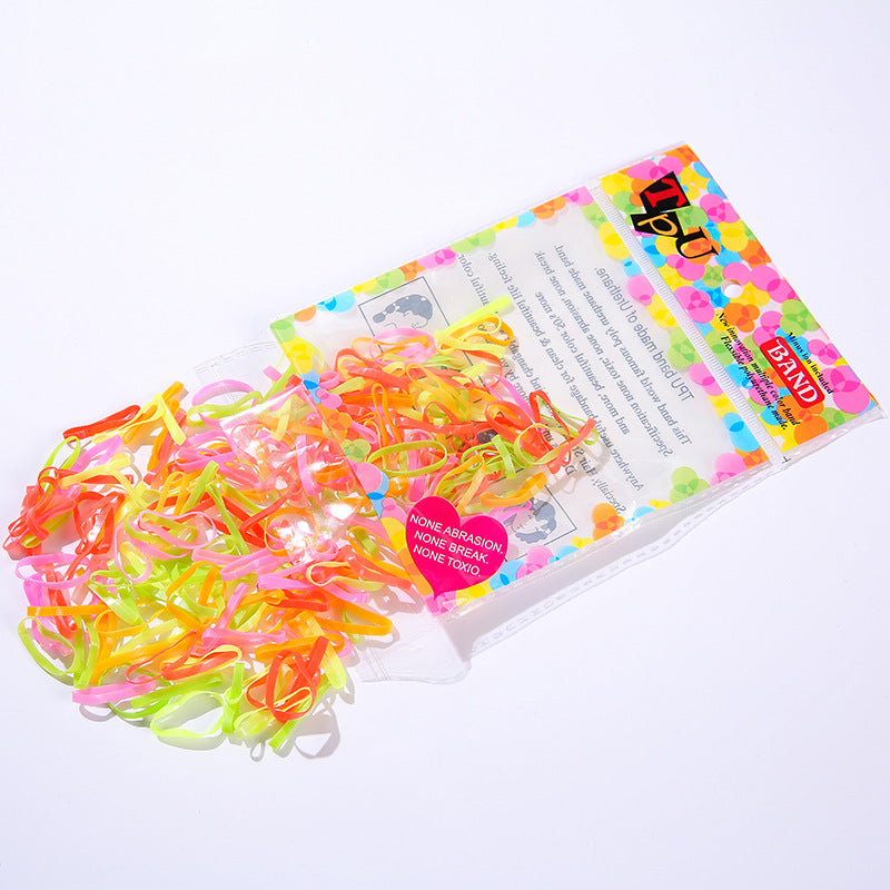 Wholesale Bagged children's does elastic circle cute disposable children's rubber band