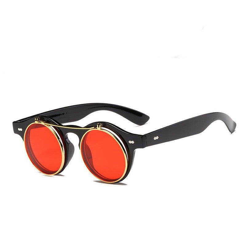 Wholesale Double Flip Round Retro Sunglasses