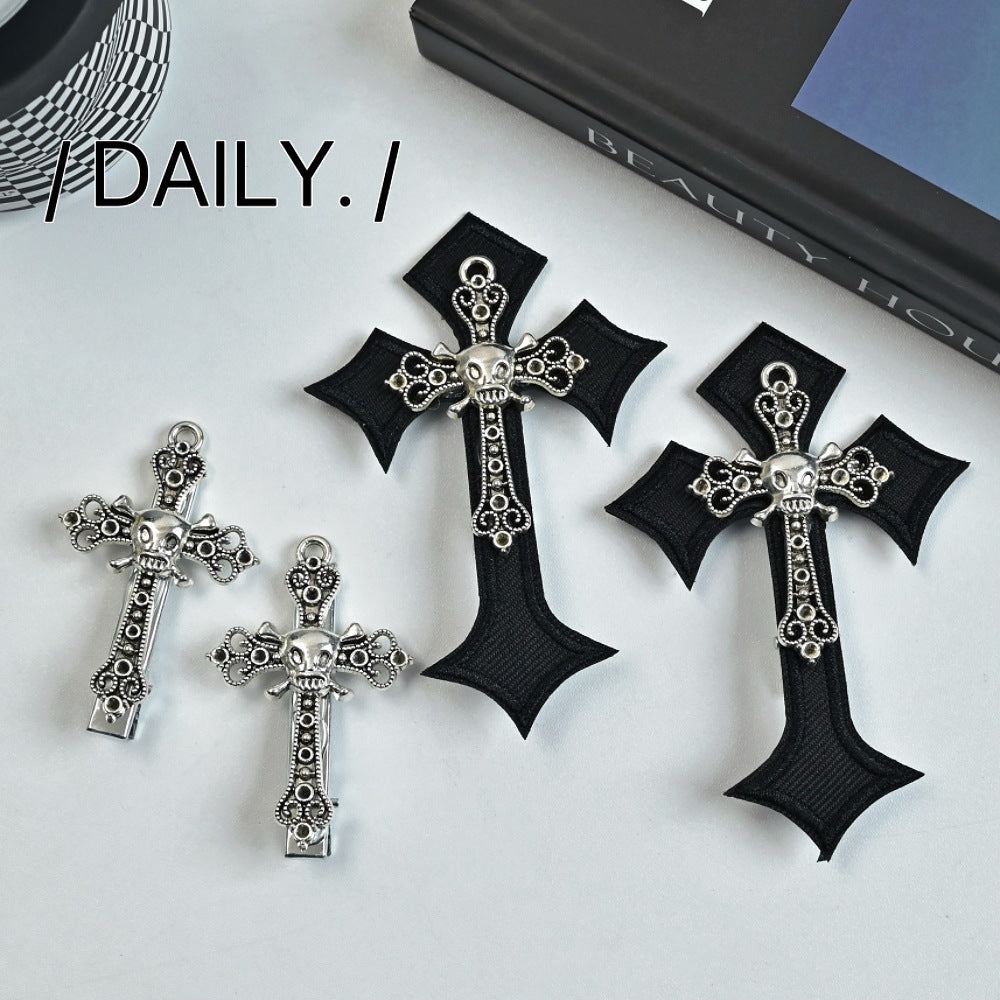 Wholesale Y2K Hairpin Skull Alloy Cross Hairpin Cool Side Clip Lolita Accessories