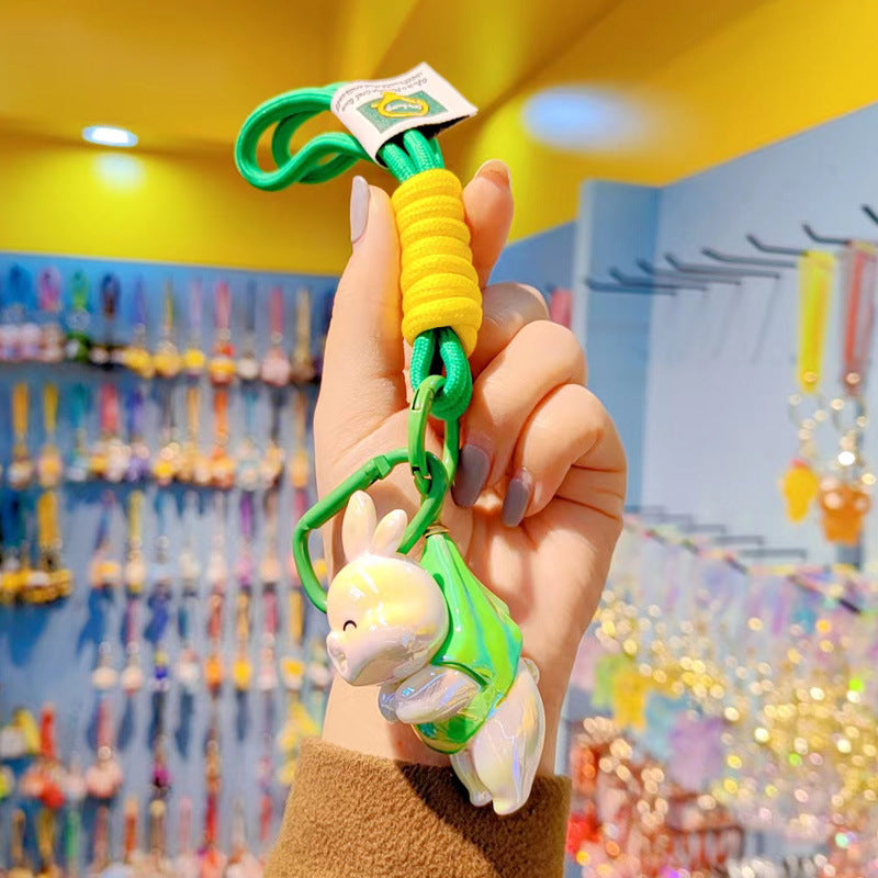 Keychanes acrílicos de conejo de coloridos con electro Explatación al por mayor